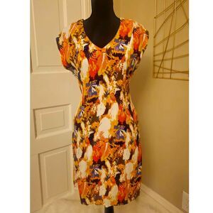 Bold Abstract Print Dress - Artistic Statement Piece!